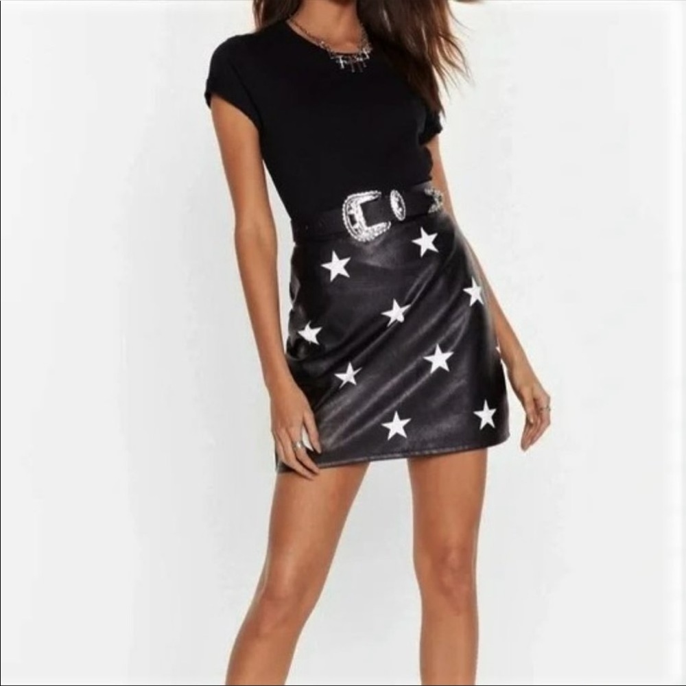 NWT— Nasty Gal faux leather skirt, US size 8